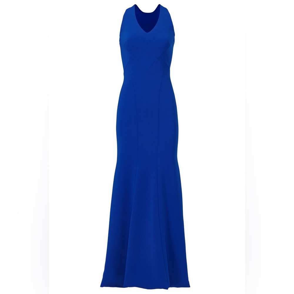 Theia Smooth Mermaid Gown in Cobalt Blue 2 Womens Long Dress
